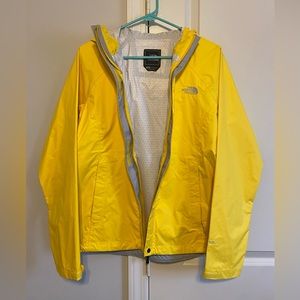 The North Face Women’s Yellow Hooded Rain Jacket - Small